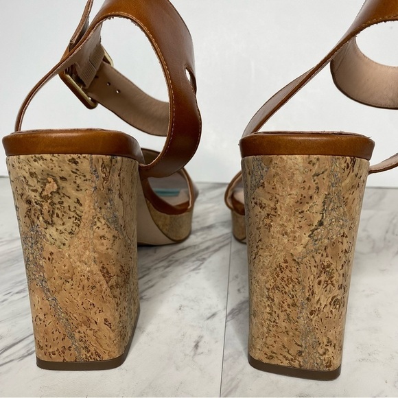 27 Edit Jaselle Brown Leather Heeled Sandal 9 1/2 M - Picture 4 of 14